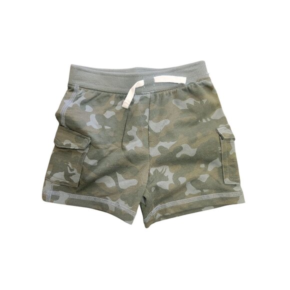 Toddler Boys Green Camo Cargo Shorts With Adjustable Drawstring - Picture 2 of 4